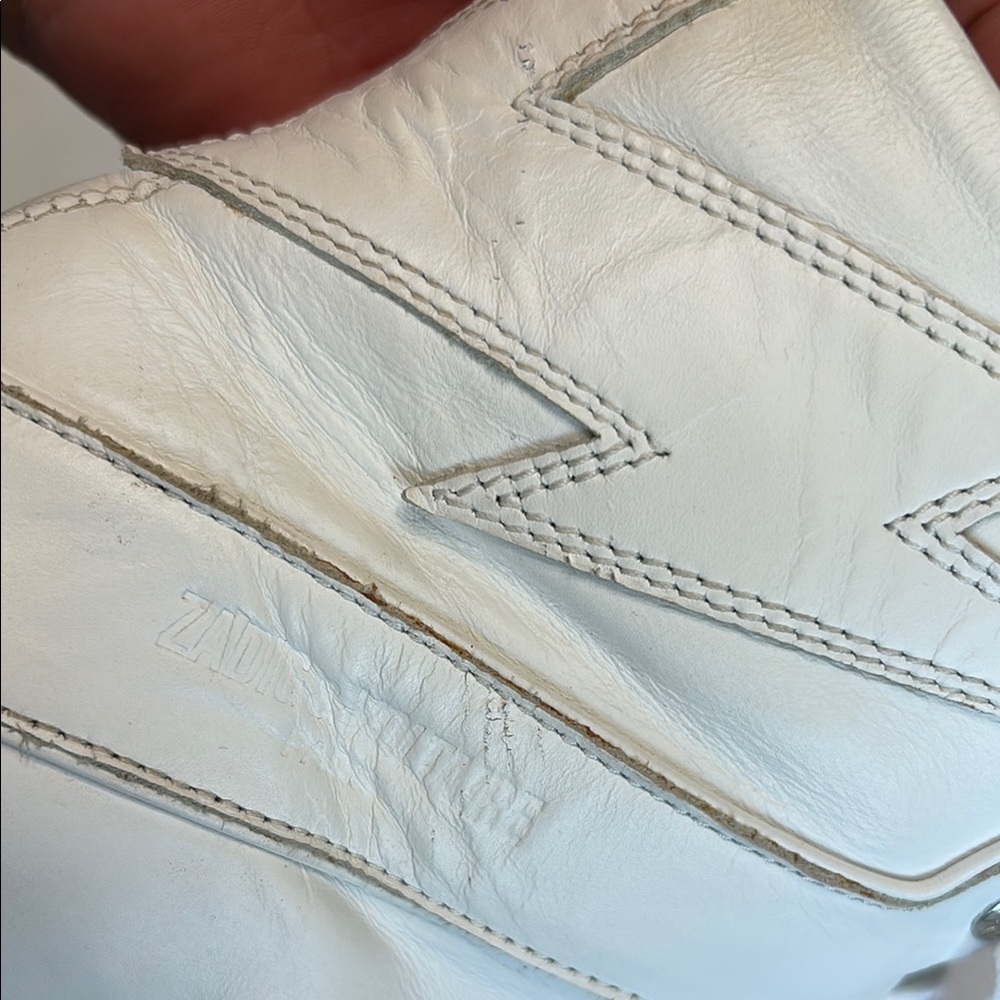 Zadig & Voltaire High Flash white Leather Sneakers SZ FR40/ US 9,MADE IN ITALY - Picture 13 of 13
